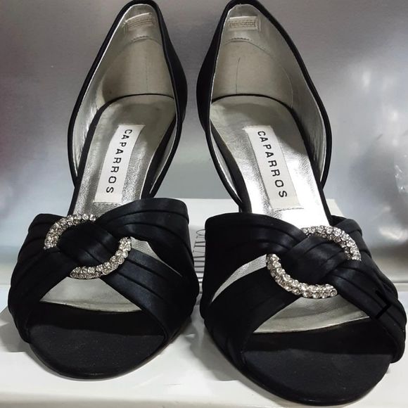 Caparros Black Rhinestone Heels 6 1/2 - Picture 8 of 12